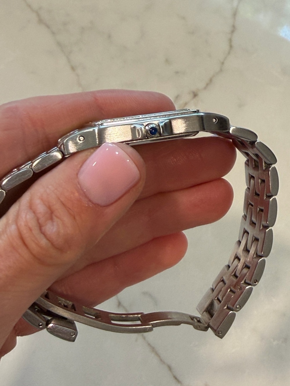 Jules Jurgensen Classic Square Watch in Silver with Diamond Bezel - Picture 5 of 10
